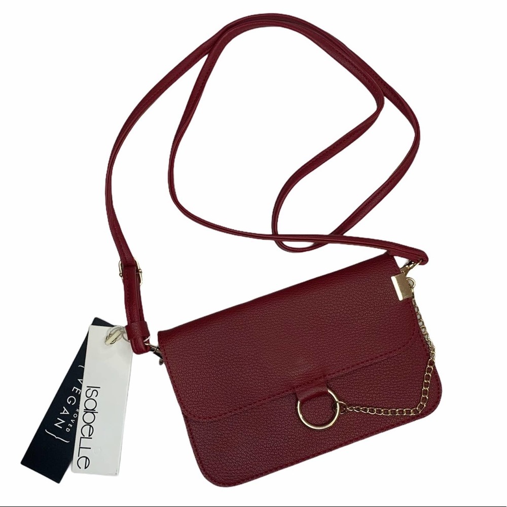 Isabelle Wine Vegan Leather Crossbody Wallet